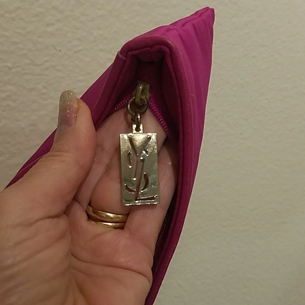 Vintage Yves Saint Laurent YSL pink cosmetic travel bag clutch - Picture 6 of 9